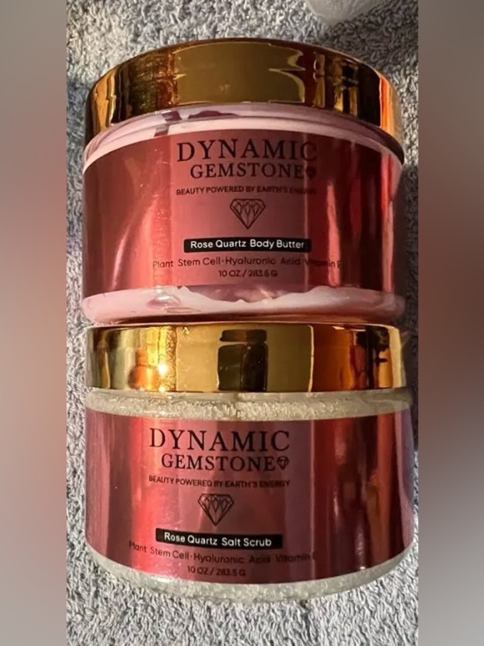 Dynamic gemstone body scrub, body butter set
